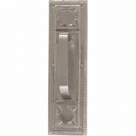 Nantucket Pull Plate With Traditional Pull, Satin Nickel Finish - 3.75 X 13.88 In.